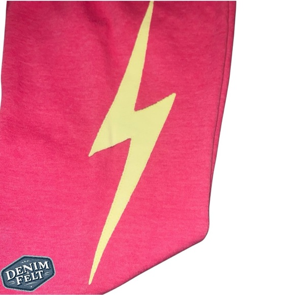 Aviator Nation Women’s Pink/Yellow Bolt Stitch Sweatpants/Joggers | PRELOVED⚡️🩷 - Picture 4 of 11